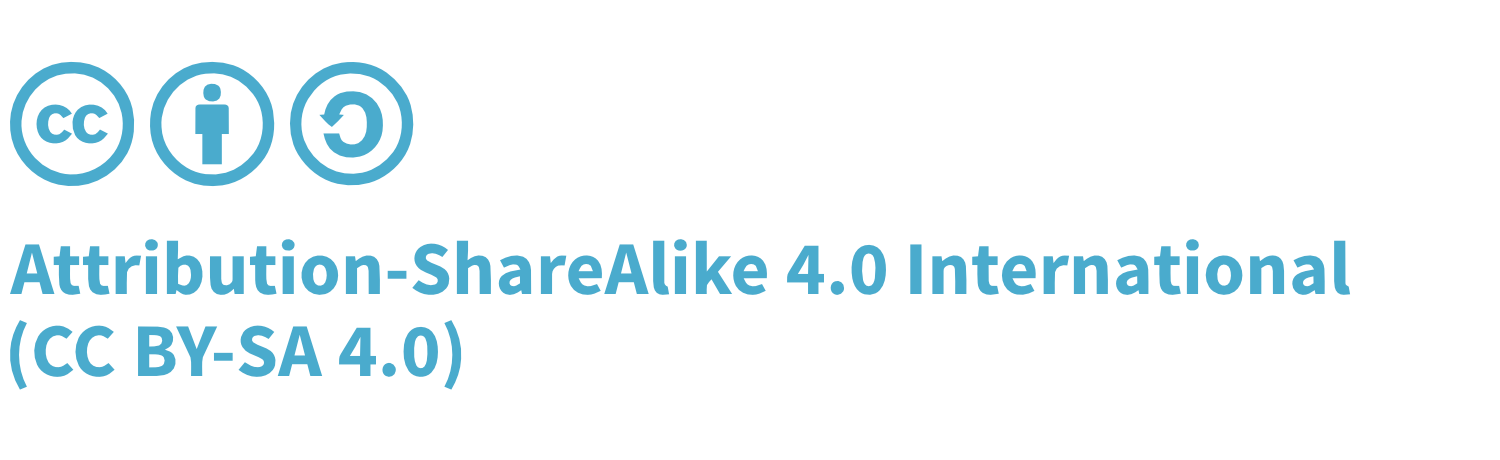 Creative Commons Attribution ShareAlike 4.0 license